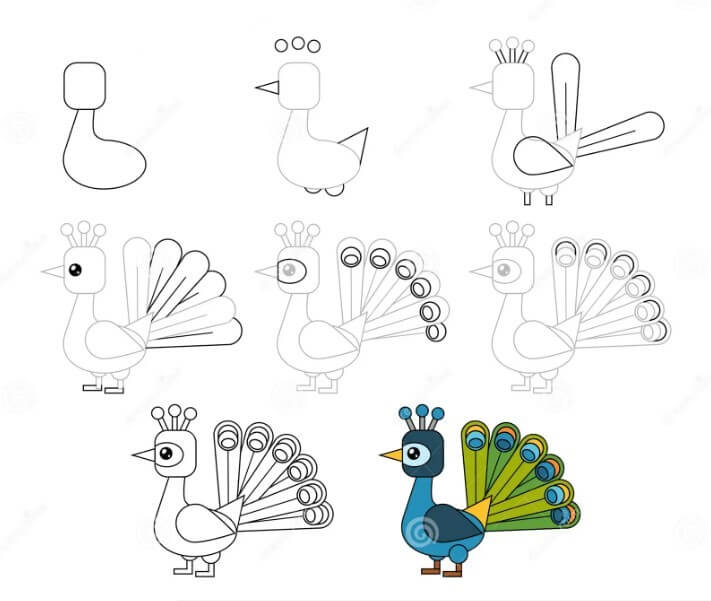 Desenhos de Pavão geométrico