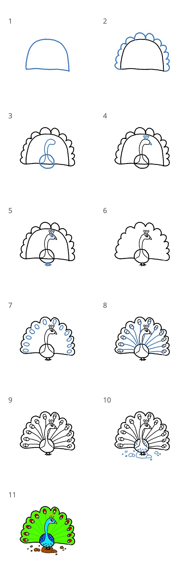 Desenhos de Pavão pequeno