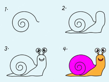 Desenhos de Um caracol roxo