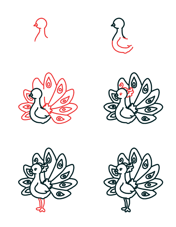 Desenhos de Um fofo pavão