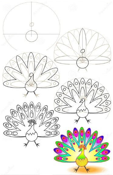 Desenhos de Um pavão