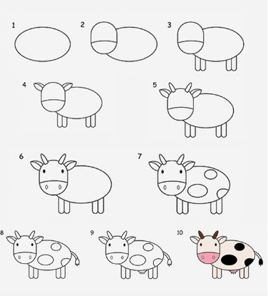 Desenhos de Vaca calma