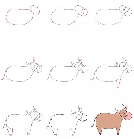 Desenhos de Vaca feliz