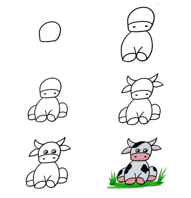 Desenhos de Vaca leiteira simples