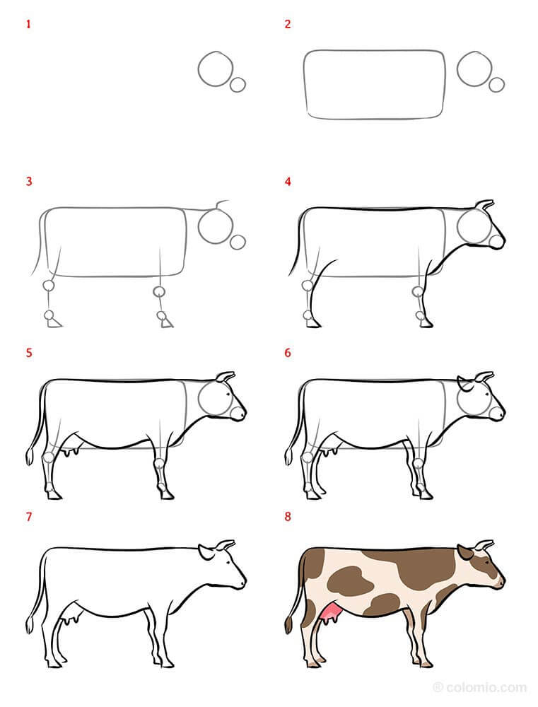 Desenhos de Vaca para artista