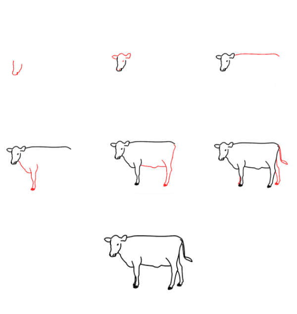 Desenhos de Vaca pequena