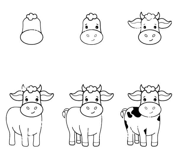 Desenhos de Vaca Sorridente