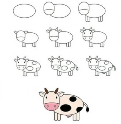 Desenhos de Vaca tão fácil
