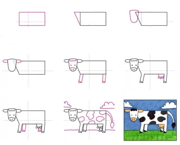 Desenhos de Vacas leiteiras simples