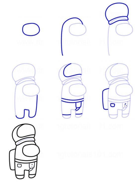 Desenhos de Among Us Polícia