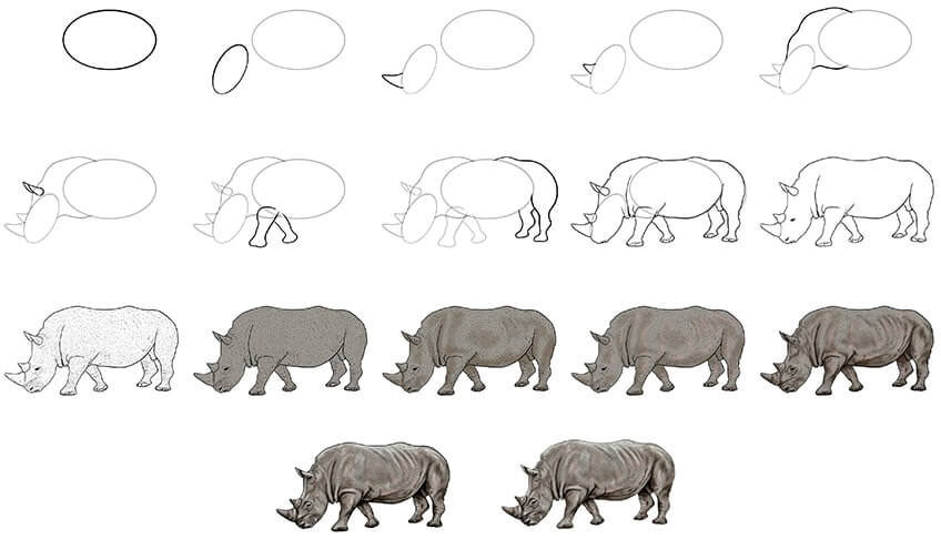 Desenhos de Arte de rinoceronte
