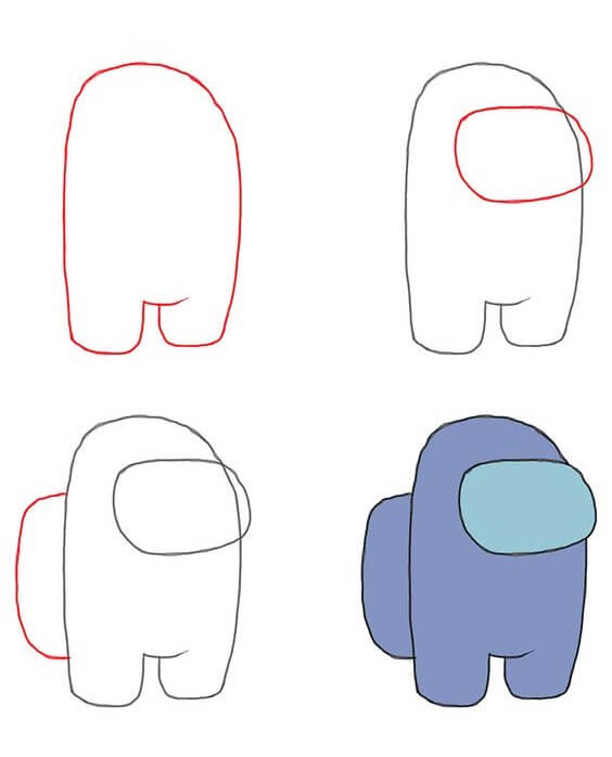 Desenhos de Azul Among us