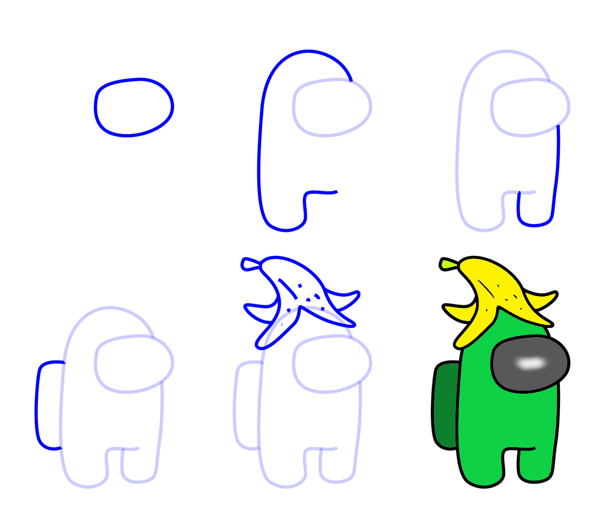Desenhos de Banana Among Us