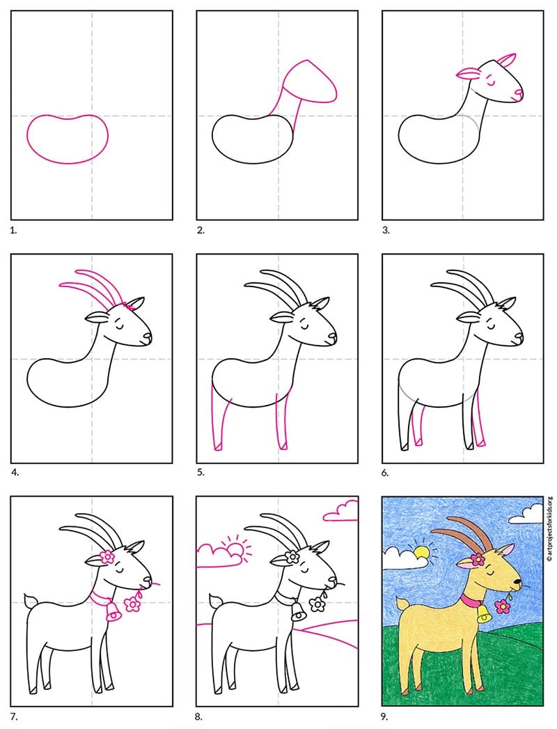 Desenhos de Cabra comendo