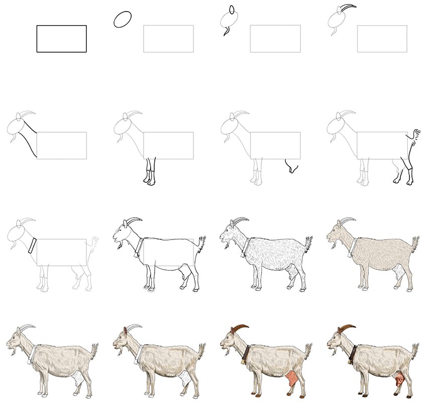 Desenhos de Cabra velha realista
