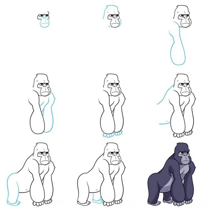 Desenhos de Com aparência de gorila