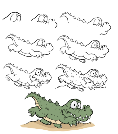 Desenhos de Crocodilo detalhado