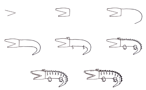 Desenhos de Crocodilo simples