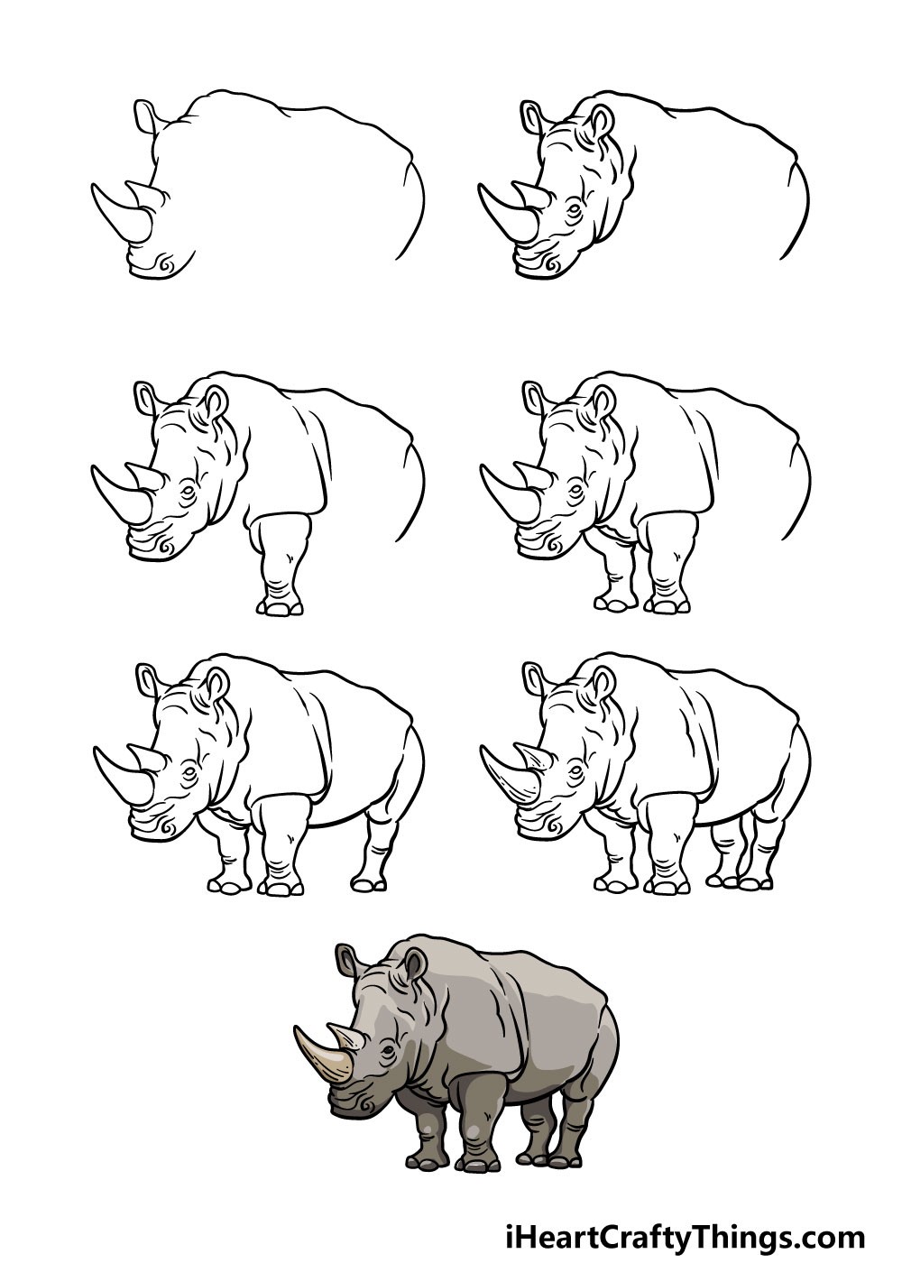 Desenhos de Detalhe de rinoceronte