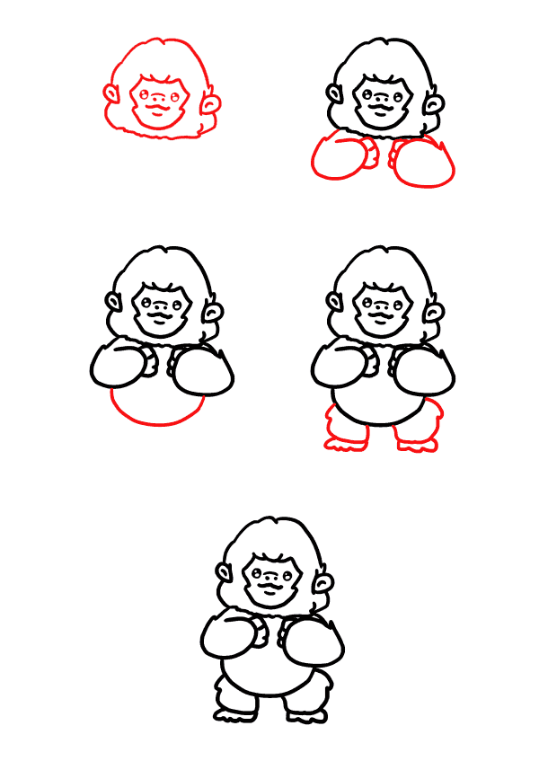 Desenhos de Filhote de gorila em pé