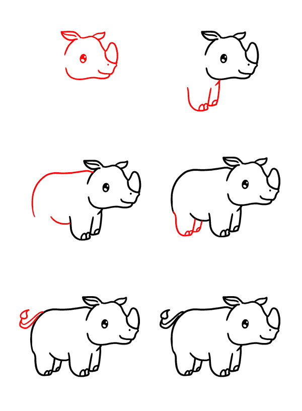 Desenhos de Filhote de rinoceronte