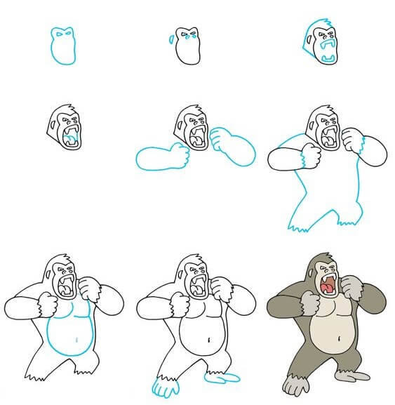 Desenhos de Gorila bravo