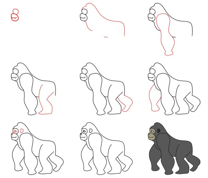 Desenhos de Gorila facil