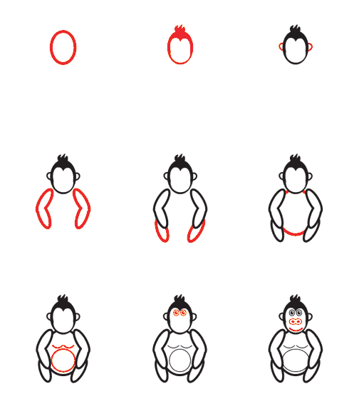 Desenhos de Gorila grátis para crianças