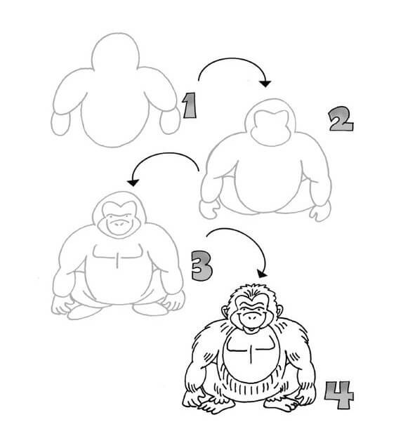Desenhos de Gorila muito engraçado