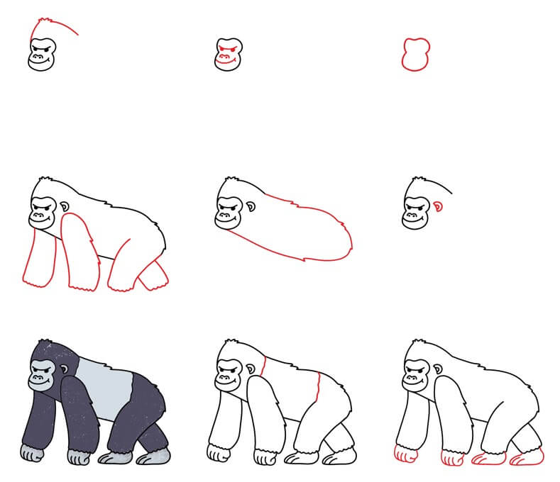 Desenhos de Gorila para imprimir