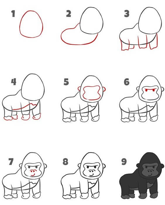 Desenhos de Gorila pequeno