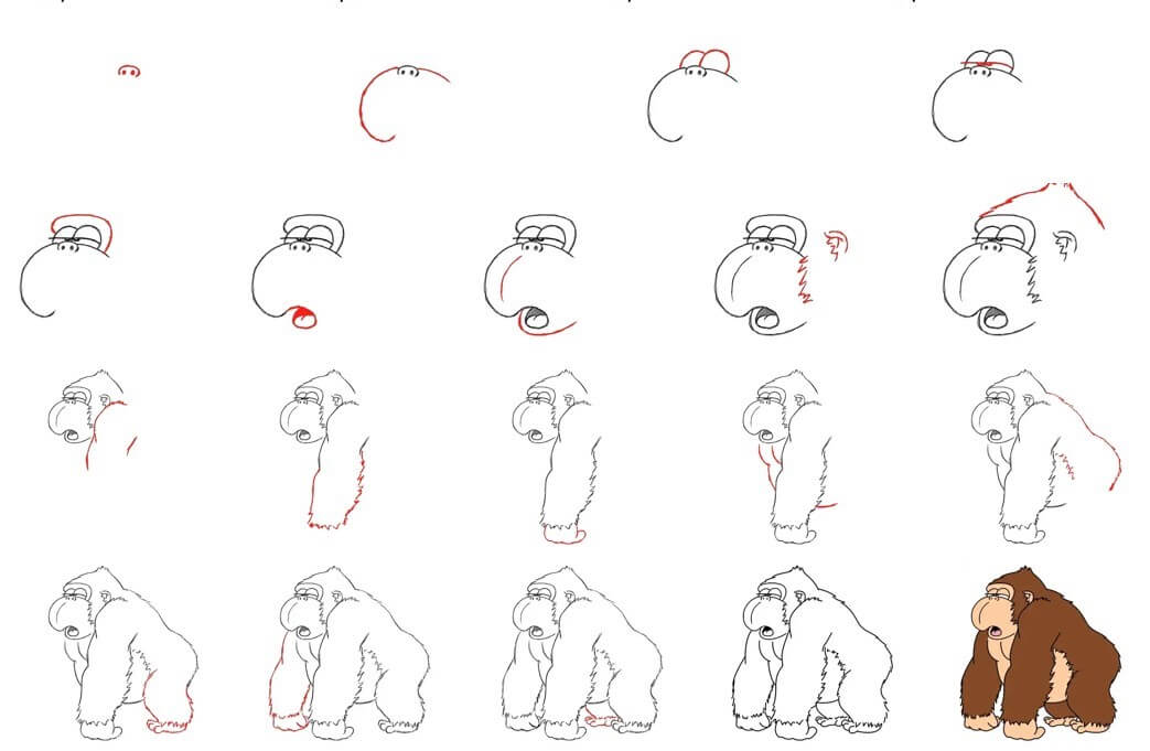Desenhos de Gorila sonolento