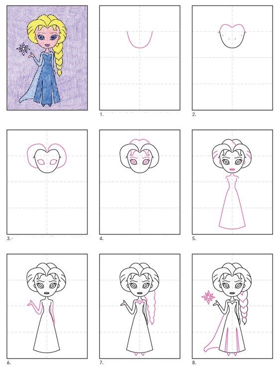 Desenhos de Ideia da Princesa Elsa 7