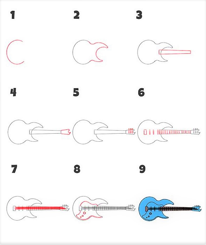 Desenhos de Ideias de guitarra 12