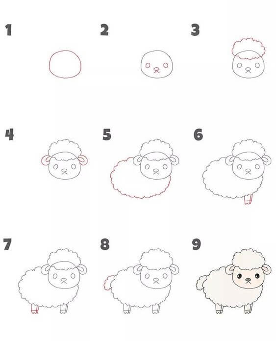 Desenhos de Imagem de ovelha triste