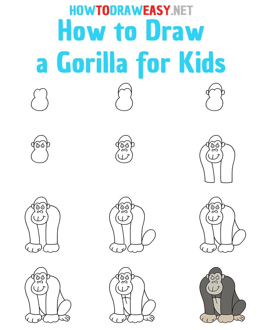 Desenhos de Imagem de um gorila sentado