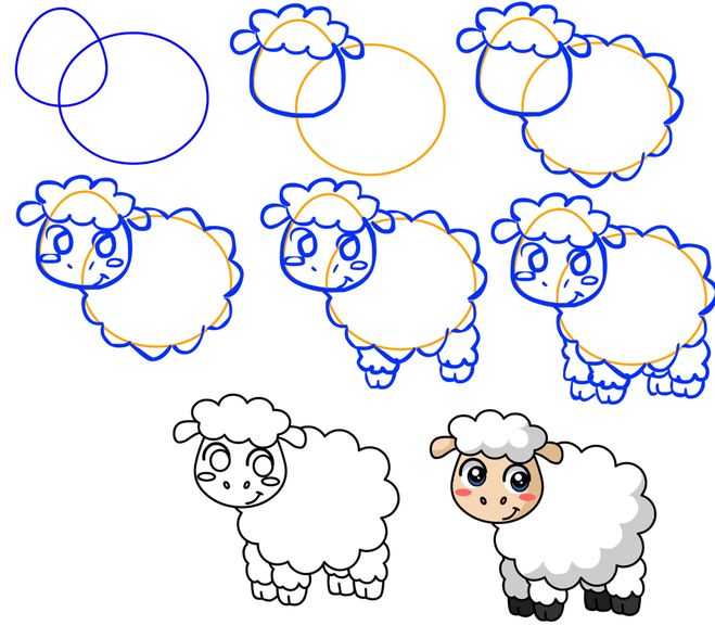 Desenhos de Imagem fofa de ovelha
