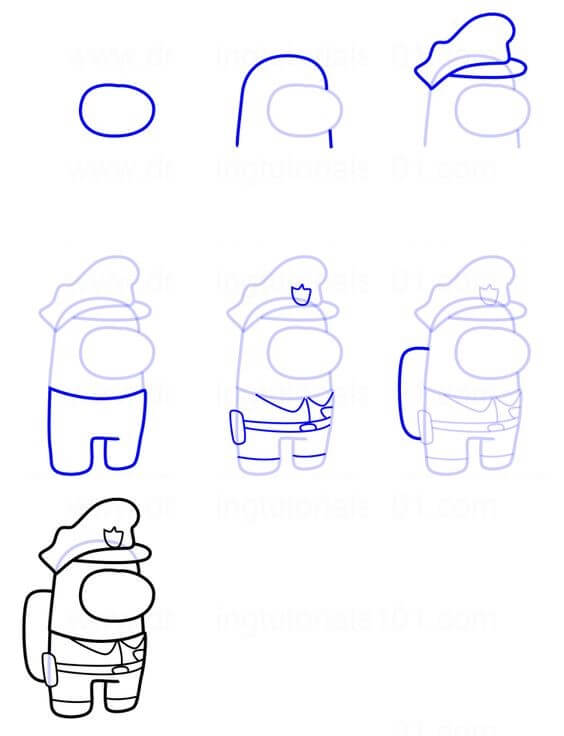 Desenhos de Imprimir Polícia de Among Us