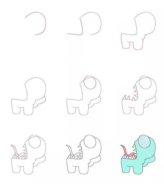 Desenhos de Monstro de Among Us grátis