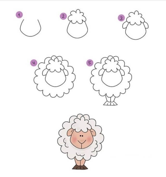 Desenhos de Ovelha adoráveis