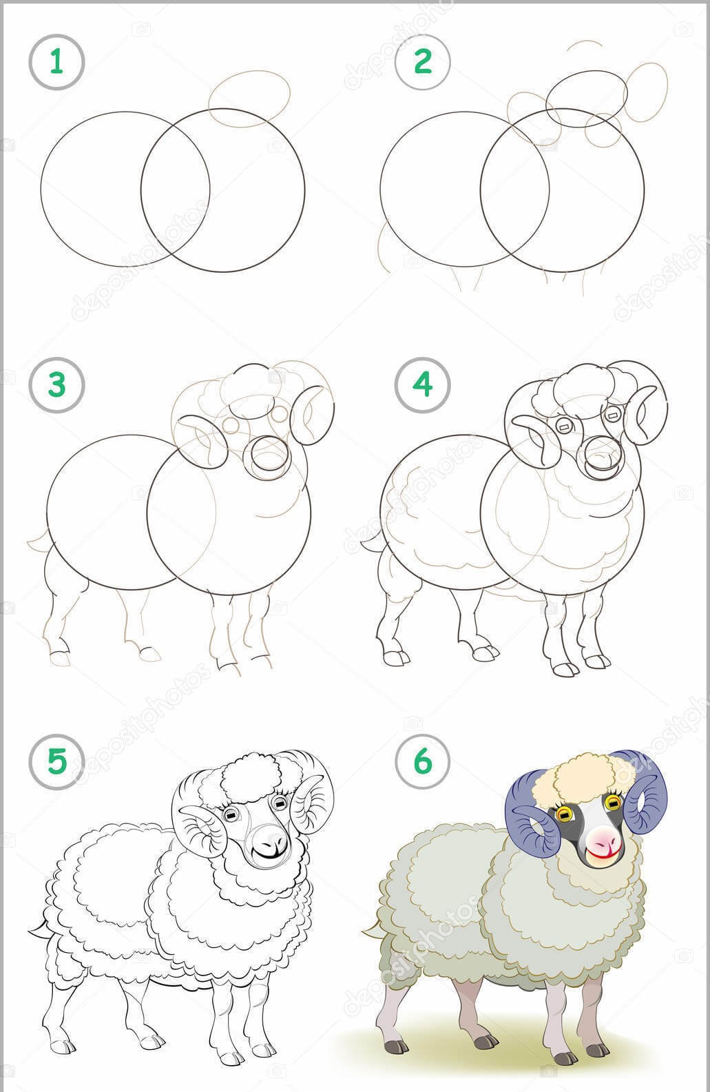 Desenhos de Ovelha coloridas