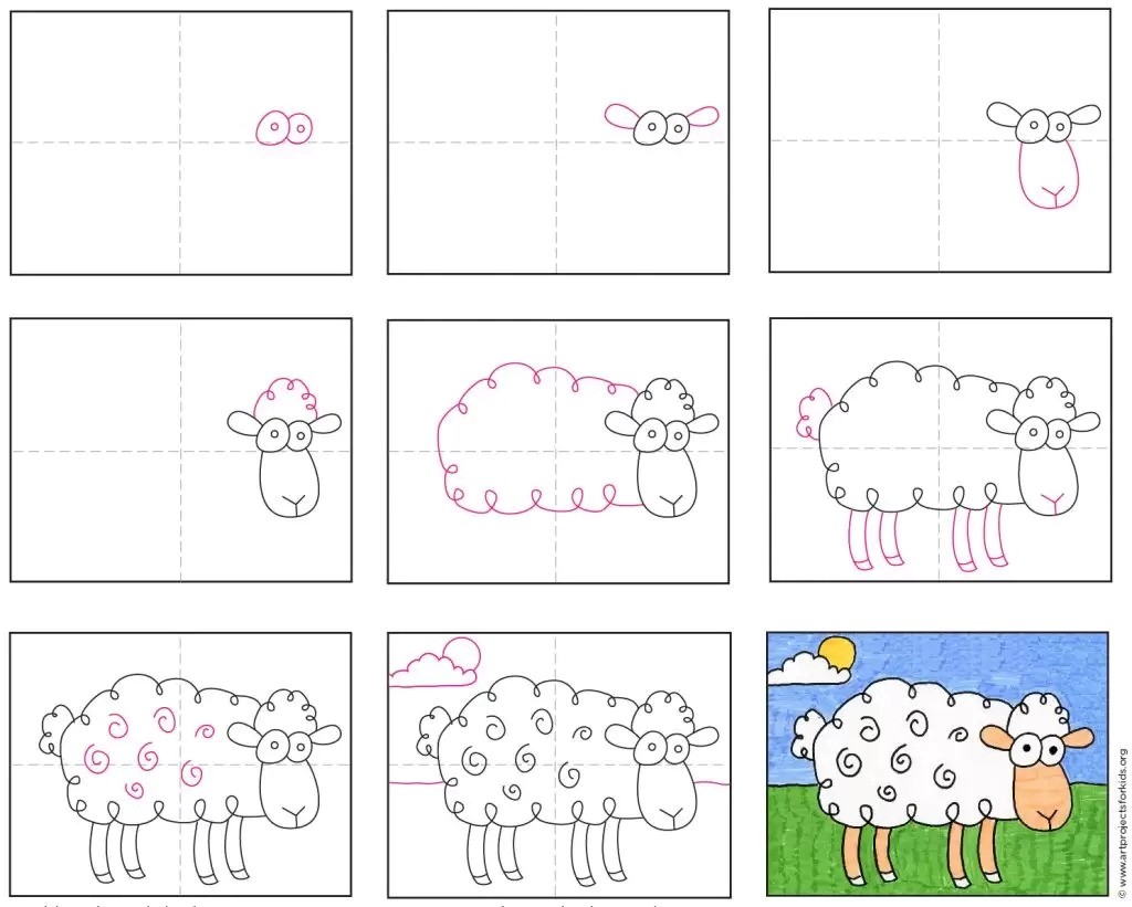 Desenhos de Ovelha e sol