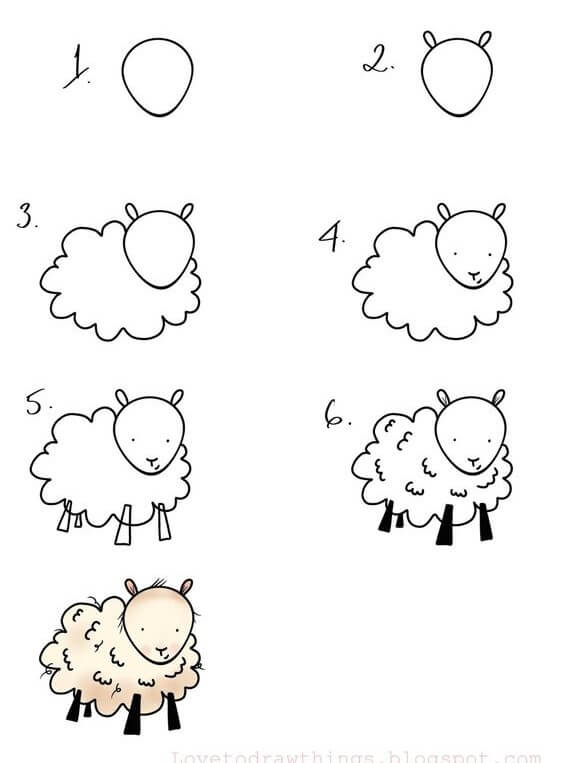 Desenhos de Ovelha engraçadas