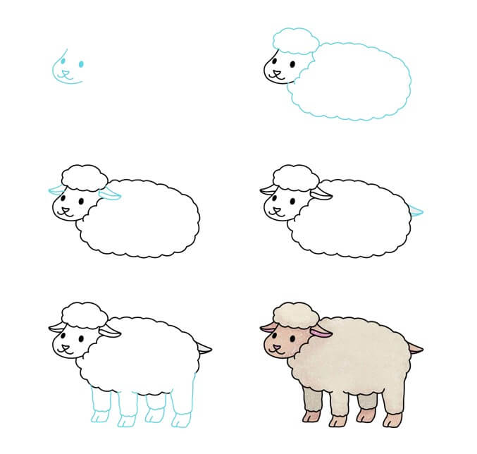 Desenhos de Ovelha fofas grátis
