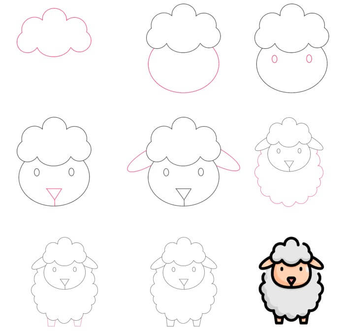 Desenhos de Ovelha muito fáceis