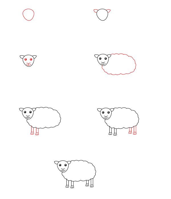 Desenhos de Ovelha para crianças básica