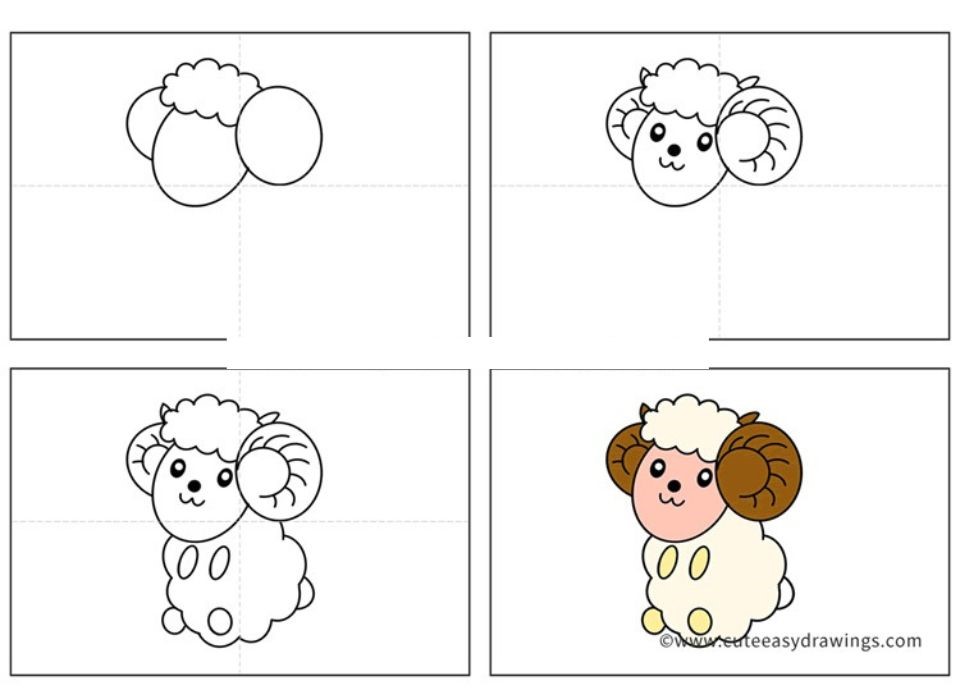 Desenhos de Ovelha sentada