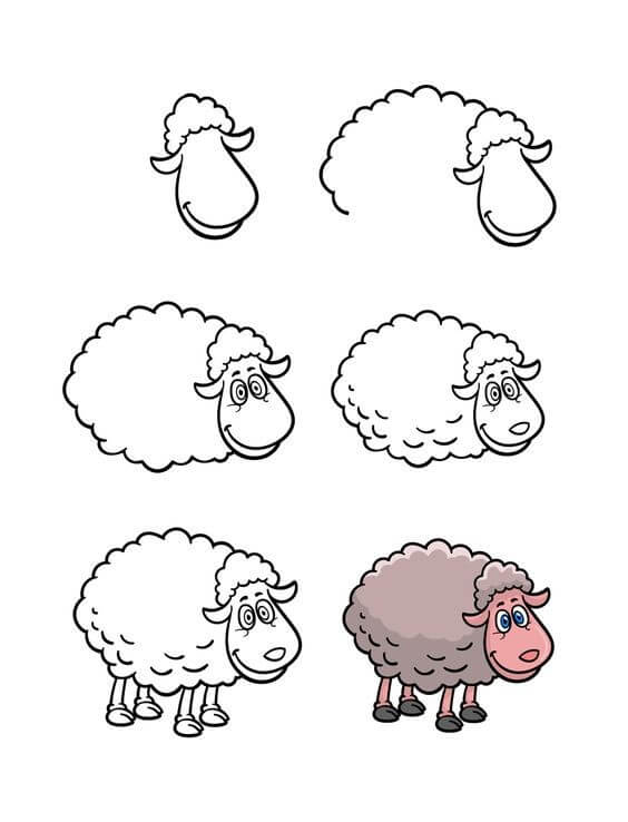 Desenhos de Ovelha sorriem livremente