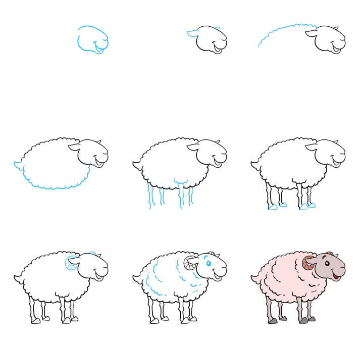 Desenhos de Ovelha Velha