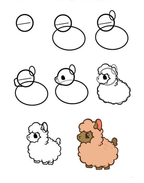Desenhos de Ovelhinha fácil